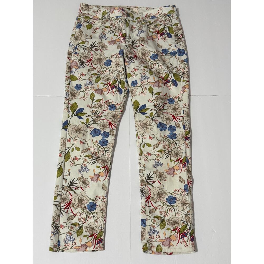 J. Jill Denim Floral Print Authentic Fit Pants, Size 8